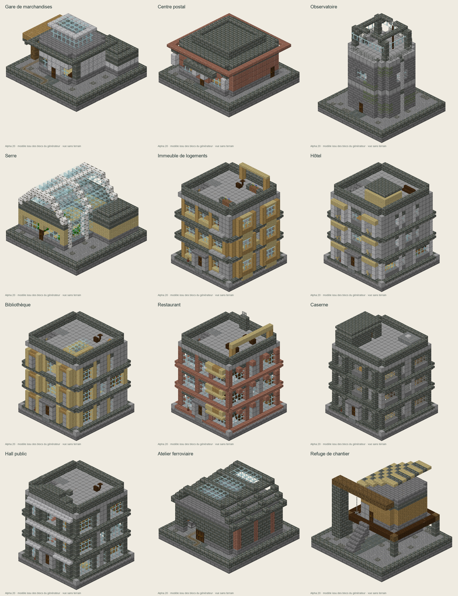 Sélection d’architectures produites par les rendus de l’alpha.20